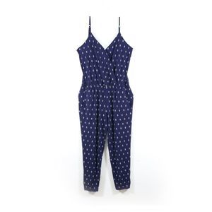 Veronica M Jumpsuit Navy Blue Triangle Pattern